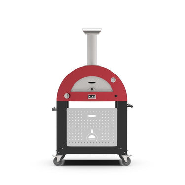 Alfa Moderno 2 Pizze Propane Pizza Oven W/ Natural Gas Conversion Kit and Oven Base - Antique Red - FXMD-2P-GROA-U